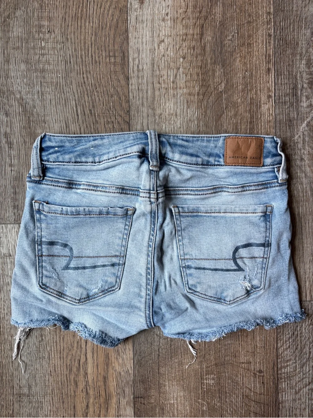 American Eagle Outfitters Light Wash Denim Cutoff Shorts